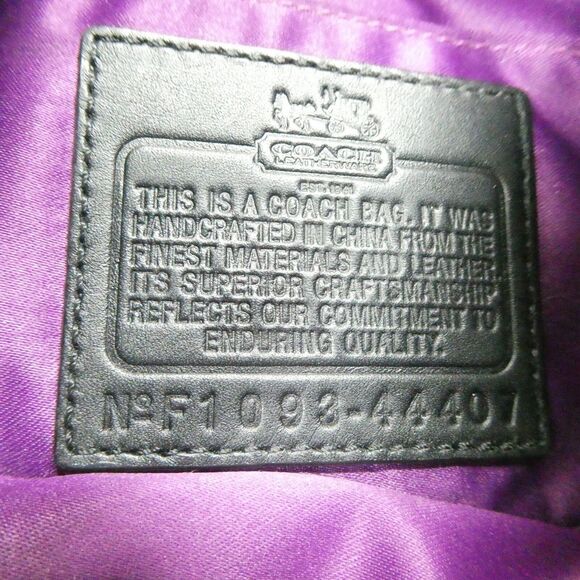 Coach Metallic Zebra Stripe Handbag Black Vintage Y2K F1093-44407 6"x10" - Picture 8 of 11